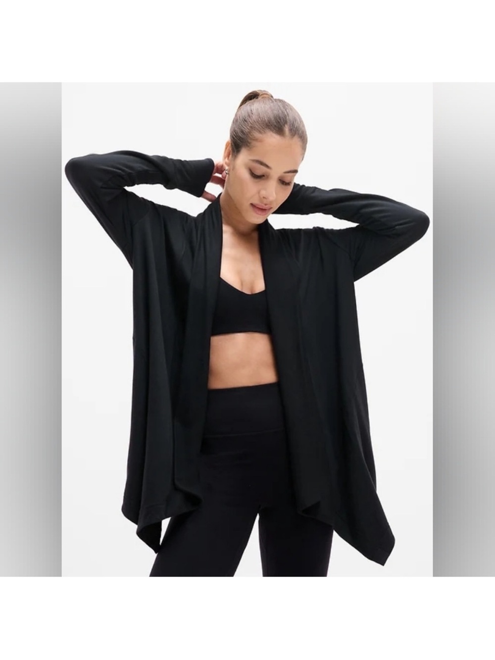 EUC Athleta Pranayama cardigan wrap (black)